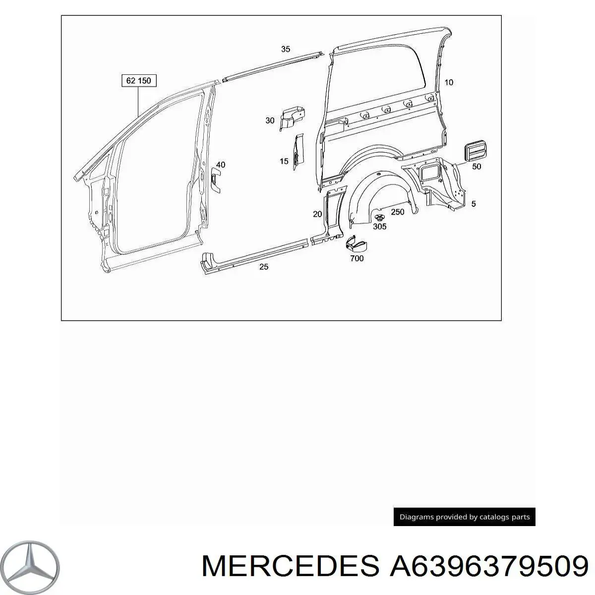  Крыло заднее правое Mercedes Vito 