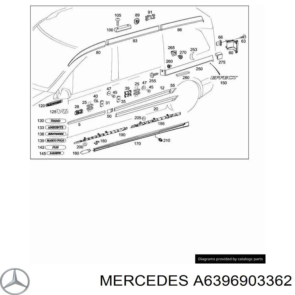 Купить A63969033629999 Mercedes 