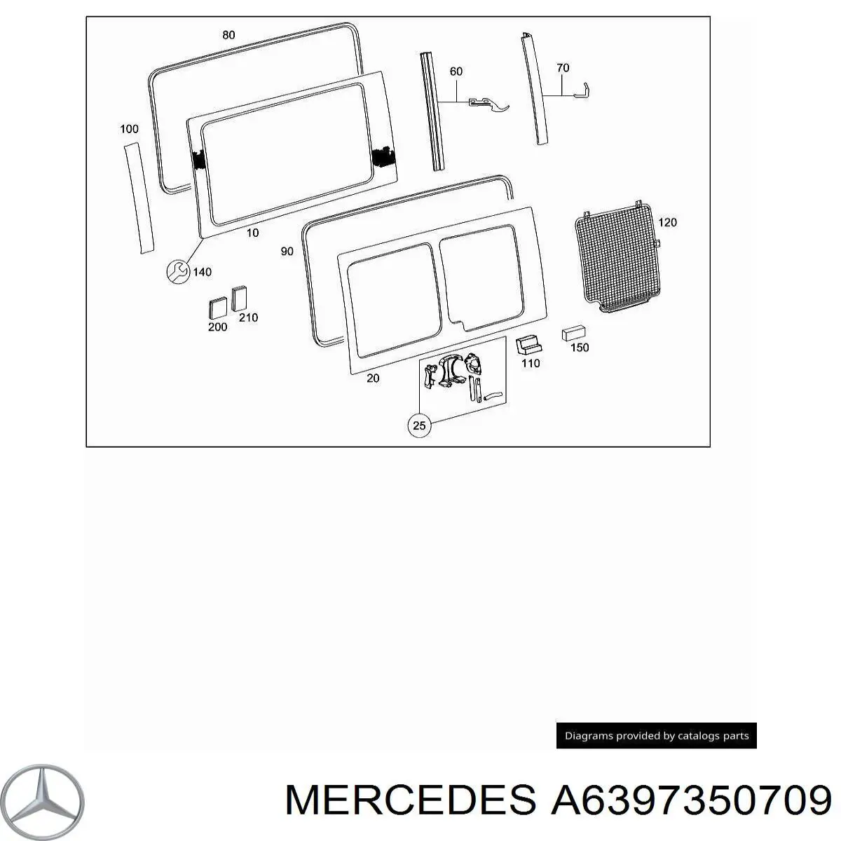  Стекло двери боковой сдвижной правой Mercedes Vito 