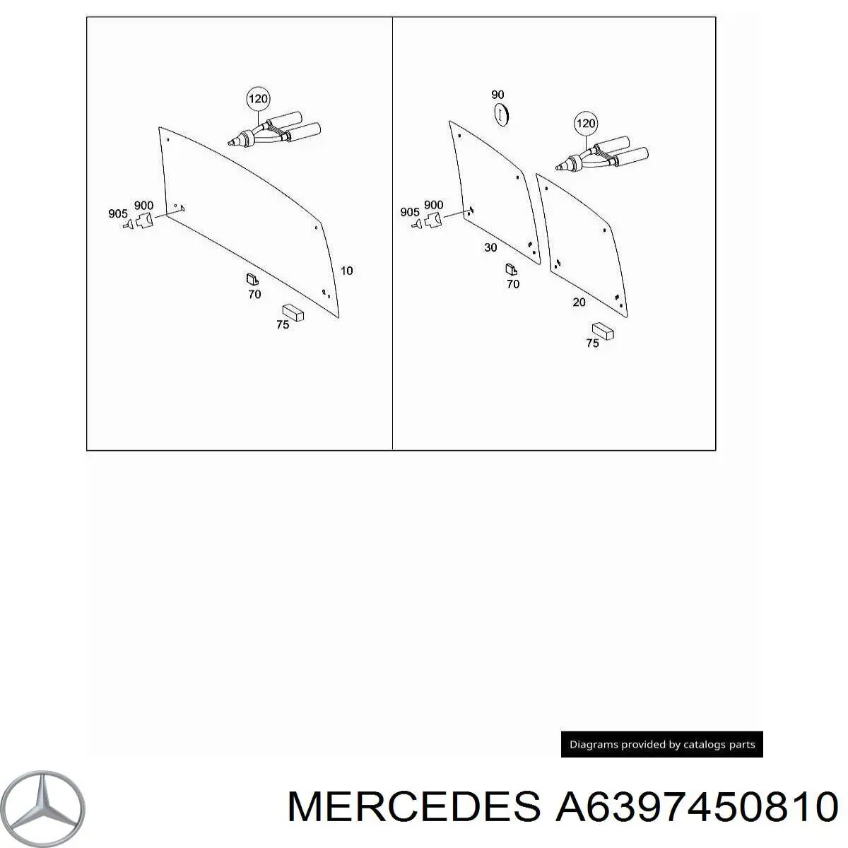 A6397450810 Mercedes Стекло двери задка