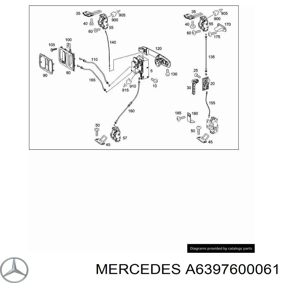 Ручка крышки багажника (двери 3/5-й задней) наружная 6397600061 Mercedes