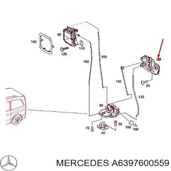 Купить A6397600559 Mercedes Ручка багажника