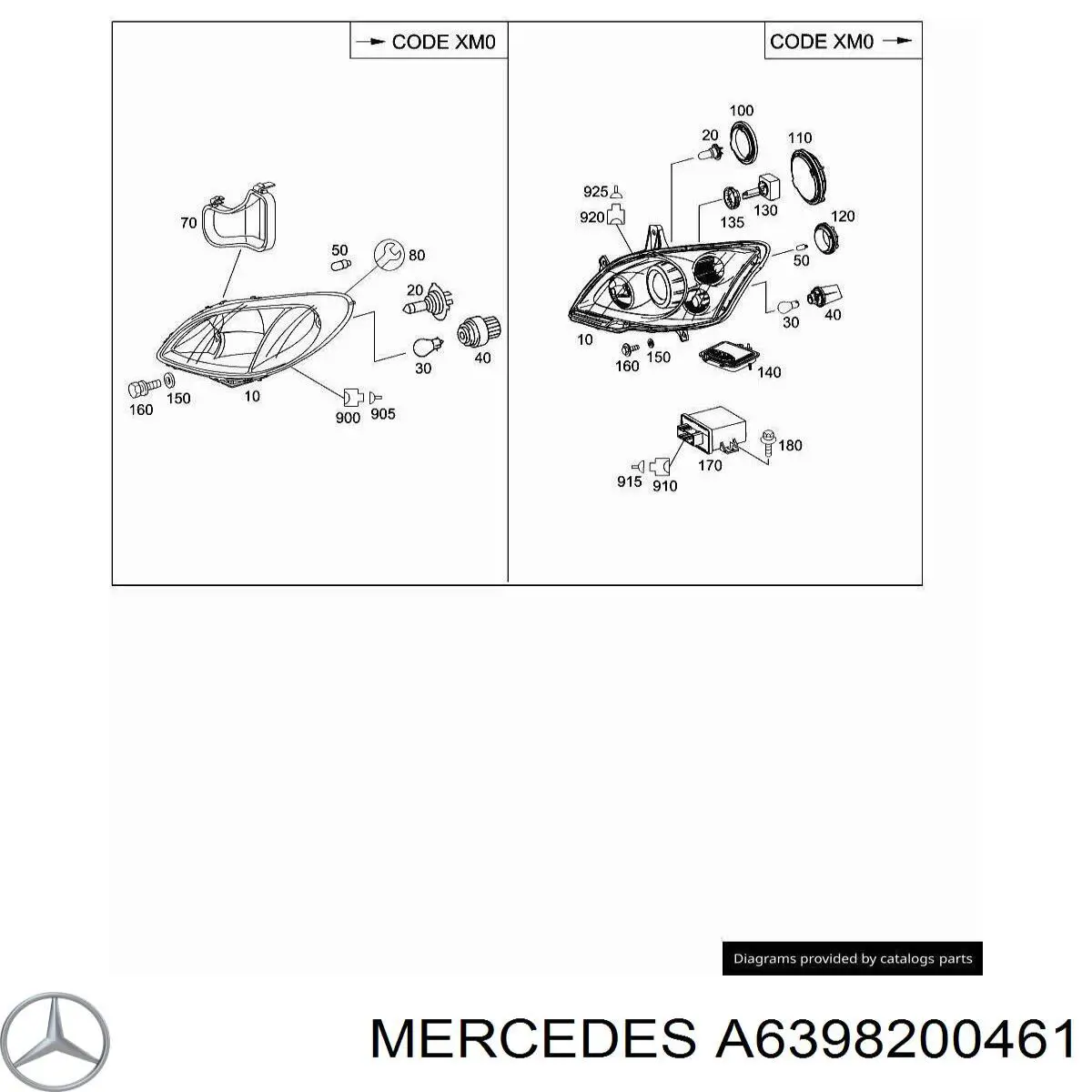 A6398200461 Mercedes Фара передняя правая