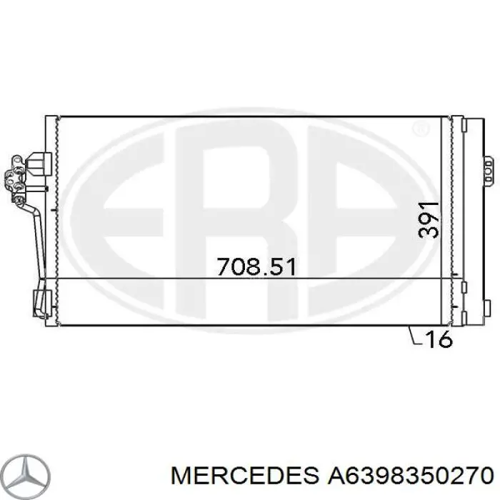 Купить A6398350270 Mercedes Радиатор системы охлаждения кондиционера