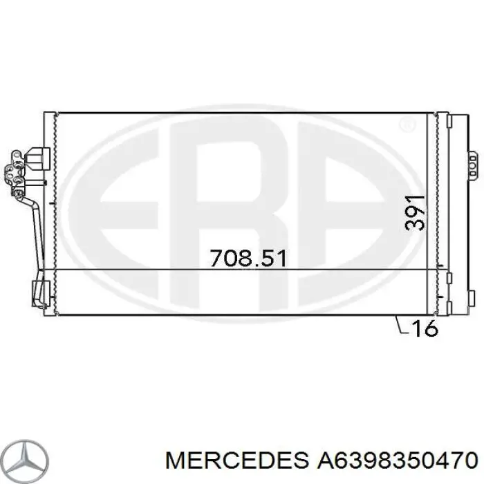 Купить A6398350470 Mercedes Радиатор системы охлаждения кондиционера
