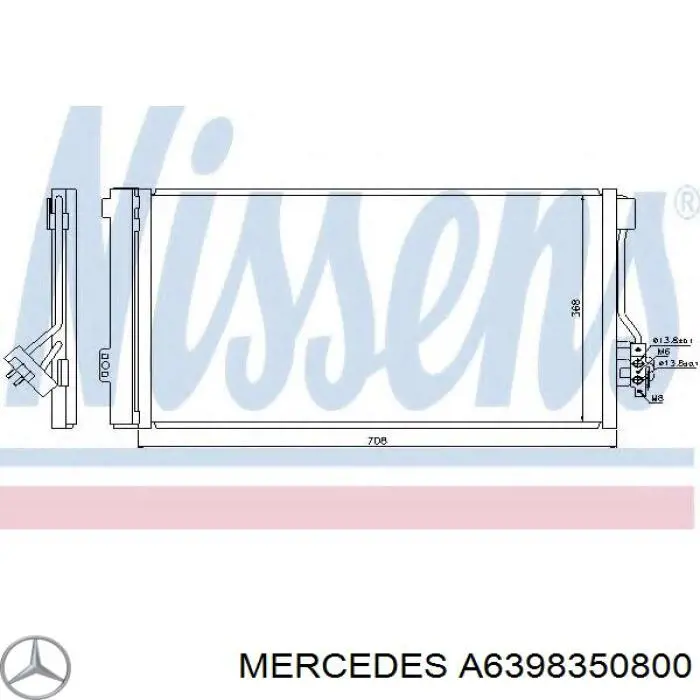 Конденсатор кондиционера Mercedes A6398350800 цена, от 86.29 USD