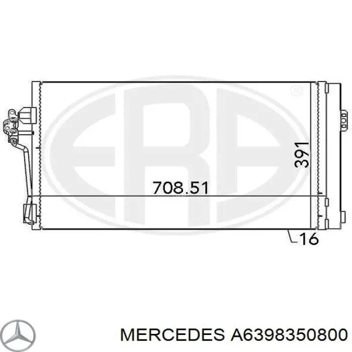 Купить A6398350800 Mercedes Радиатор системы охлаждения кондиционера