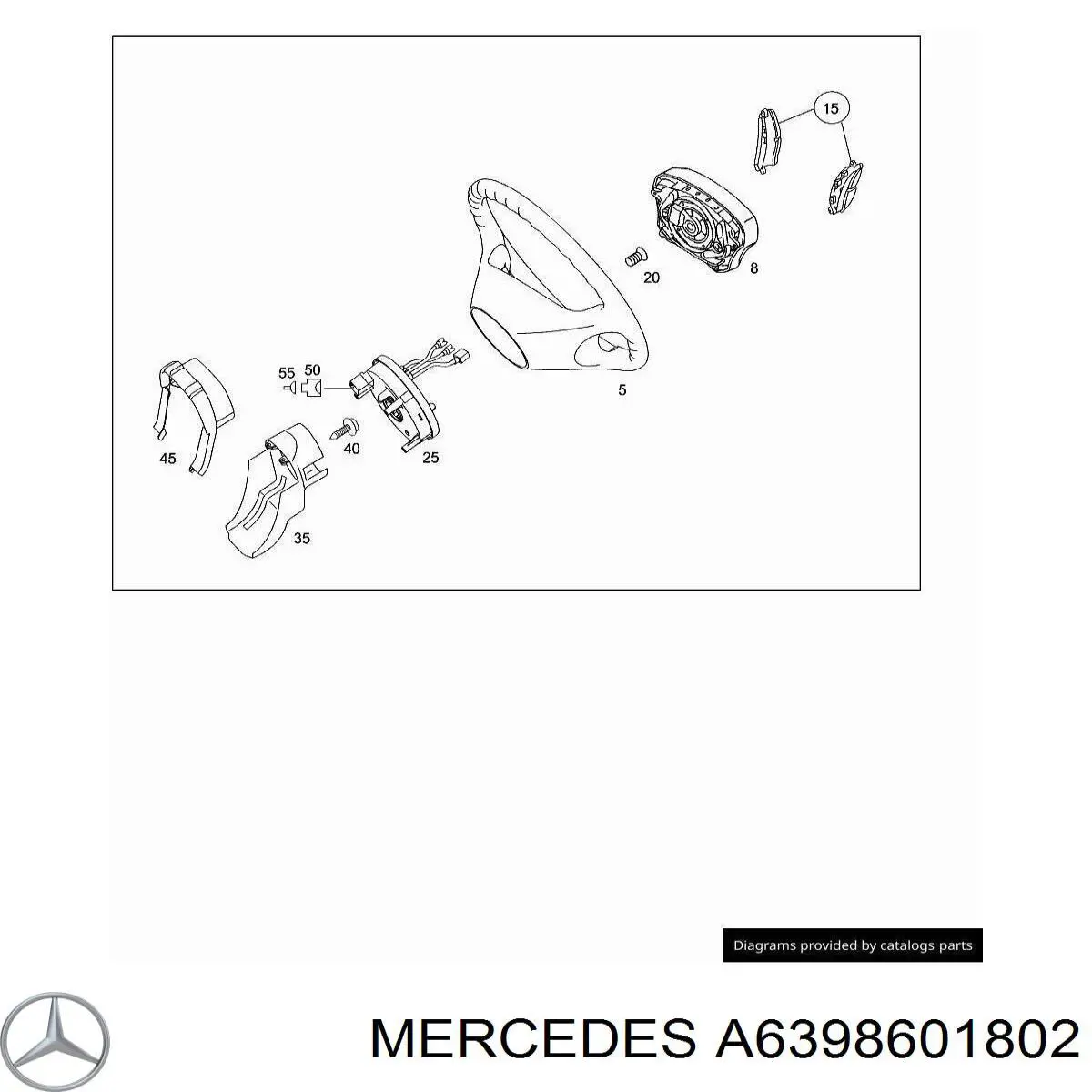 Купить 63986018029B51 Mercedes Подушка AIRBAG водительская