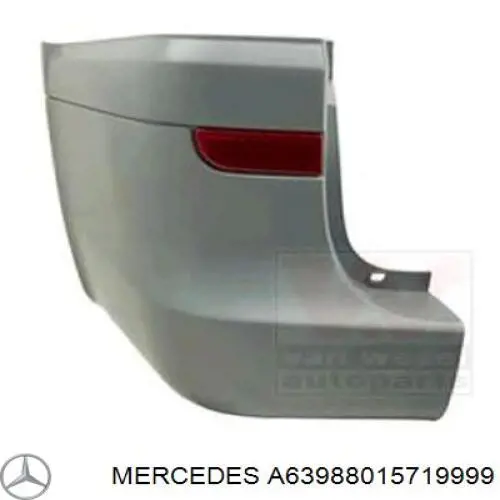 A63988015719999 Mercedes бампер задний, правая часть