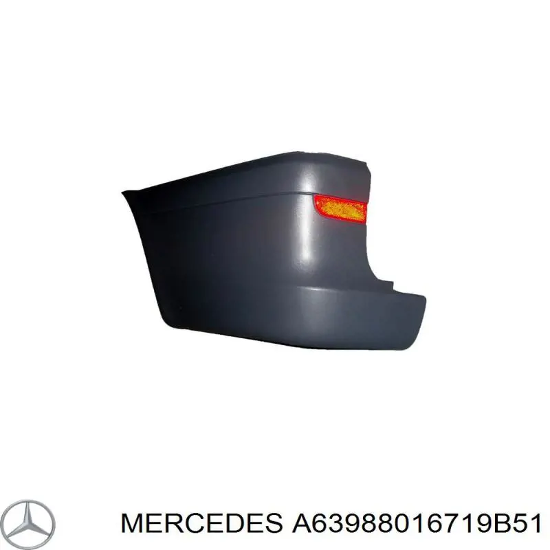 6391671007 Mercedes бампер задний, левая часть
