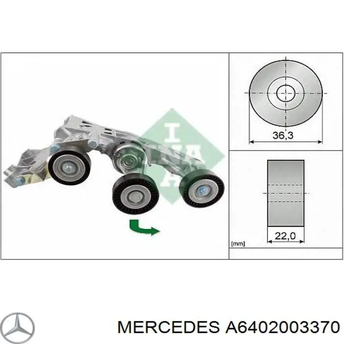 Роликовий модуль натяжителя ремня Mercedes A6402003370 цена, от 122.28 USD