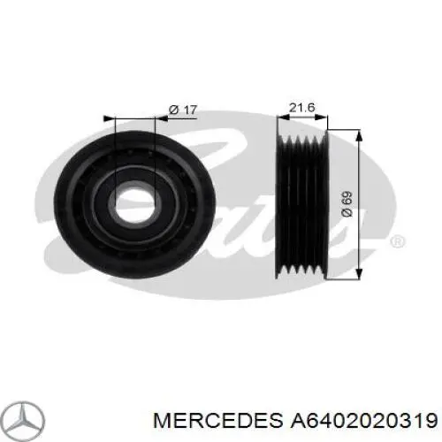 A6402020319 Mercedes паразитный ролик