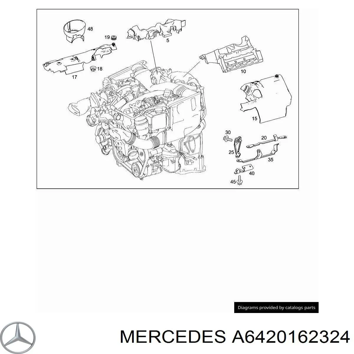 A6420161724 Mercedes Крышка мотора декоративная