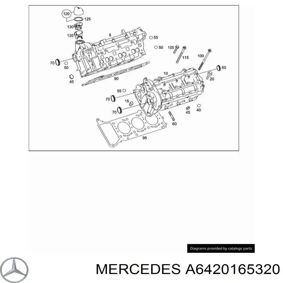 Прокладка головки блока цилиндров (ГБЦ), правая на Mercedes GLC (X253)