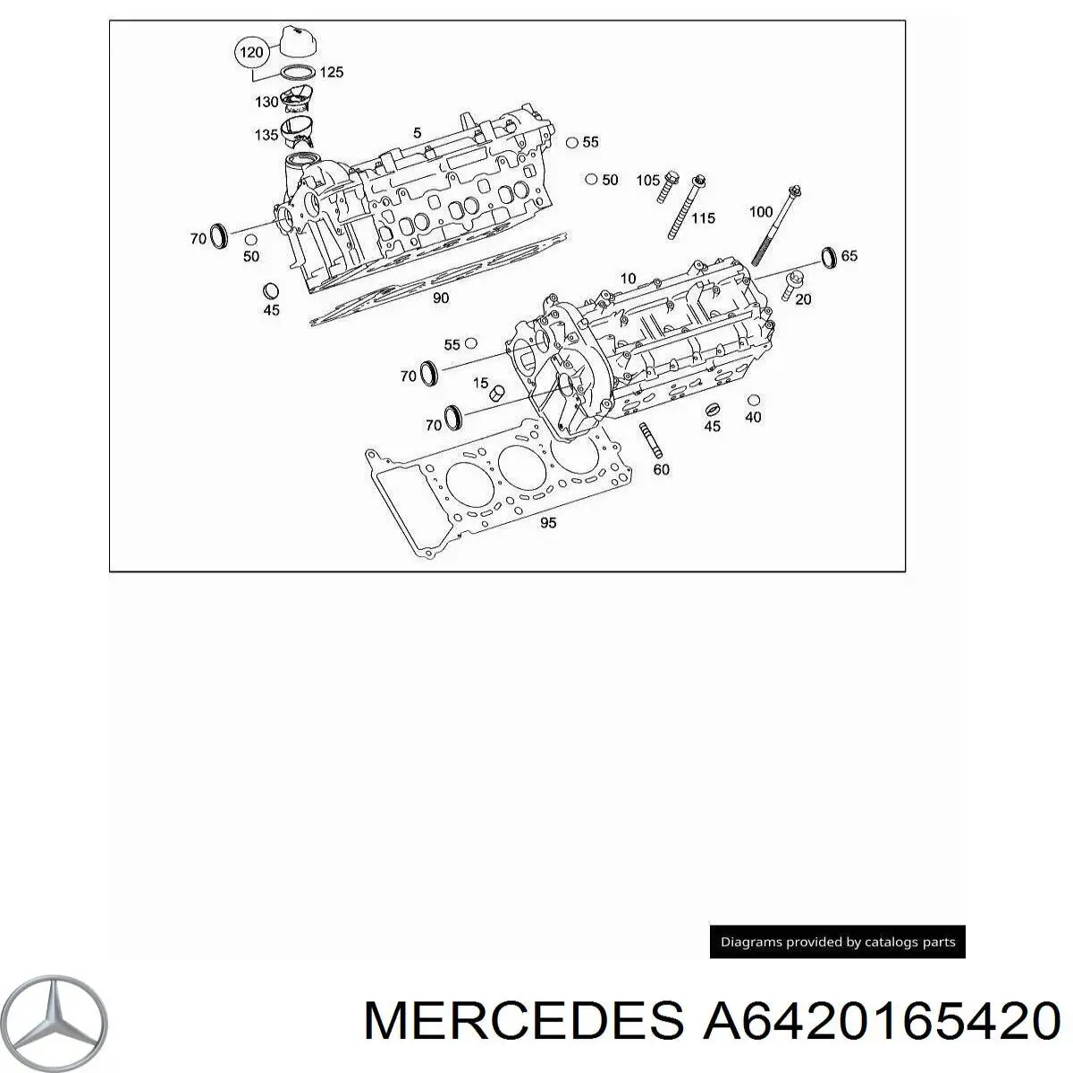 Прокладка головки блока цилиндров (ГБЦ) левая Mercedes A6420165420