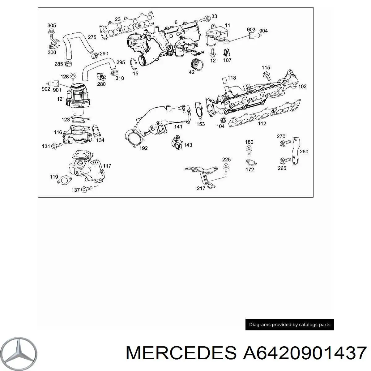 Впускной коллектор A6420901437 Mercedes