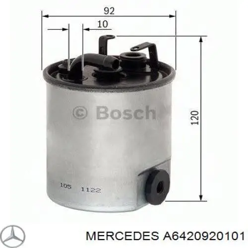 Купить A6420920101 Mercedes Фильтр-отстойник топлива грубой очистки