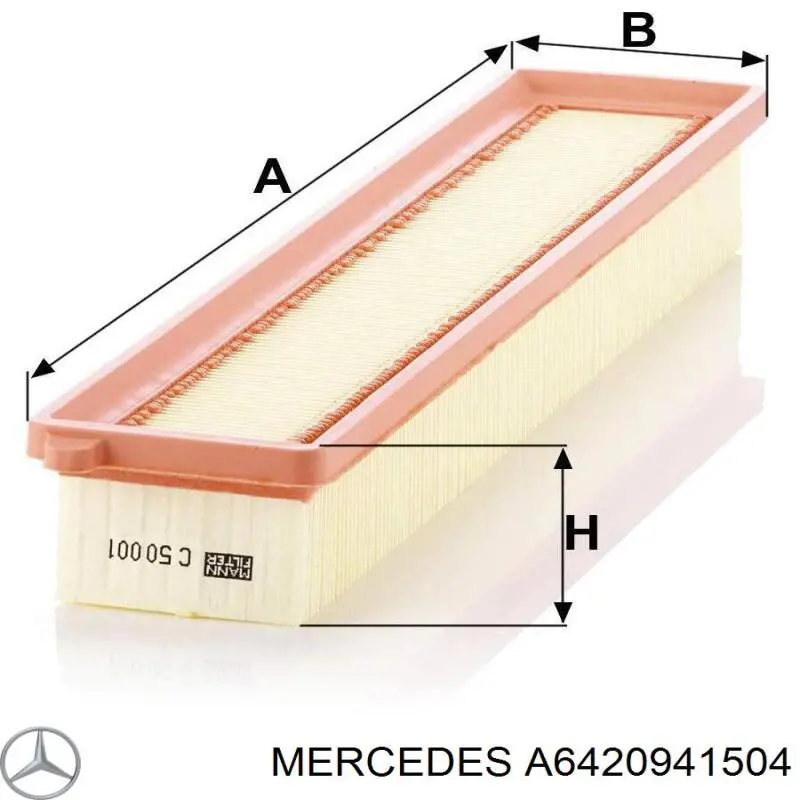 Элемент воздушного фильтра Mercedes A6420941504 цена, от 21.68 USD