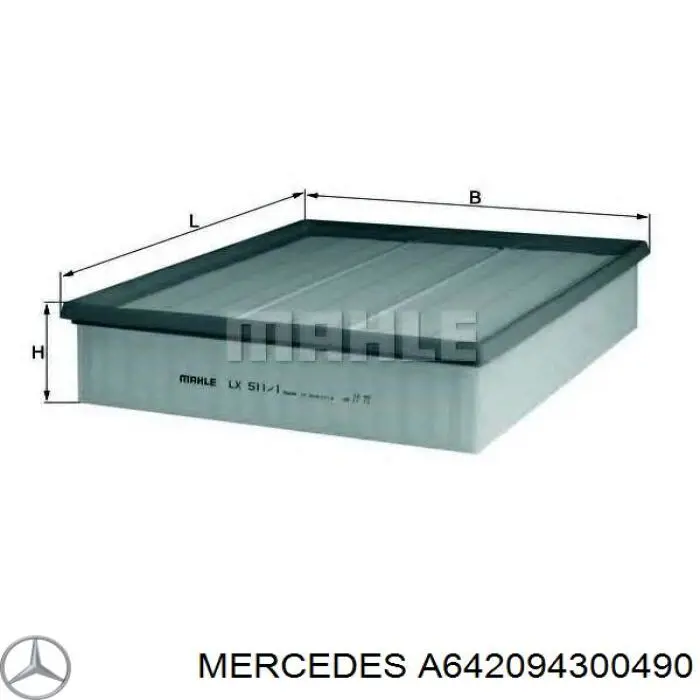 A642094300490 Mercedes filtro de ar