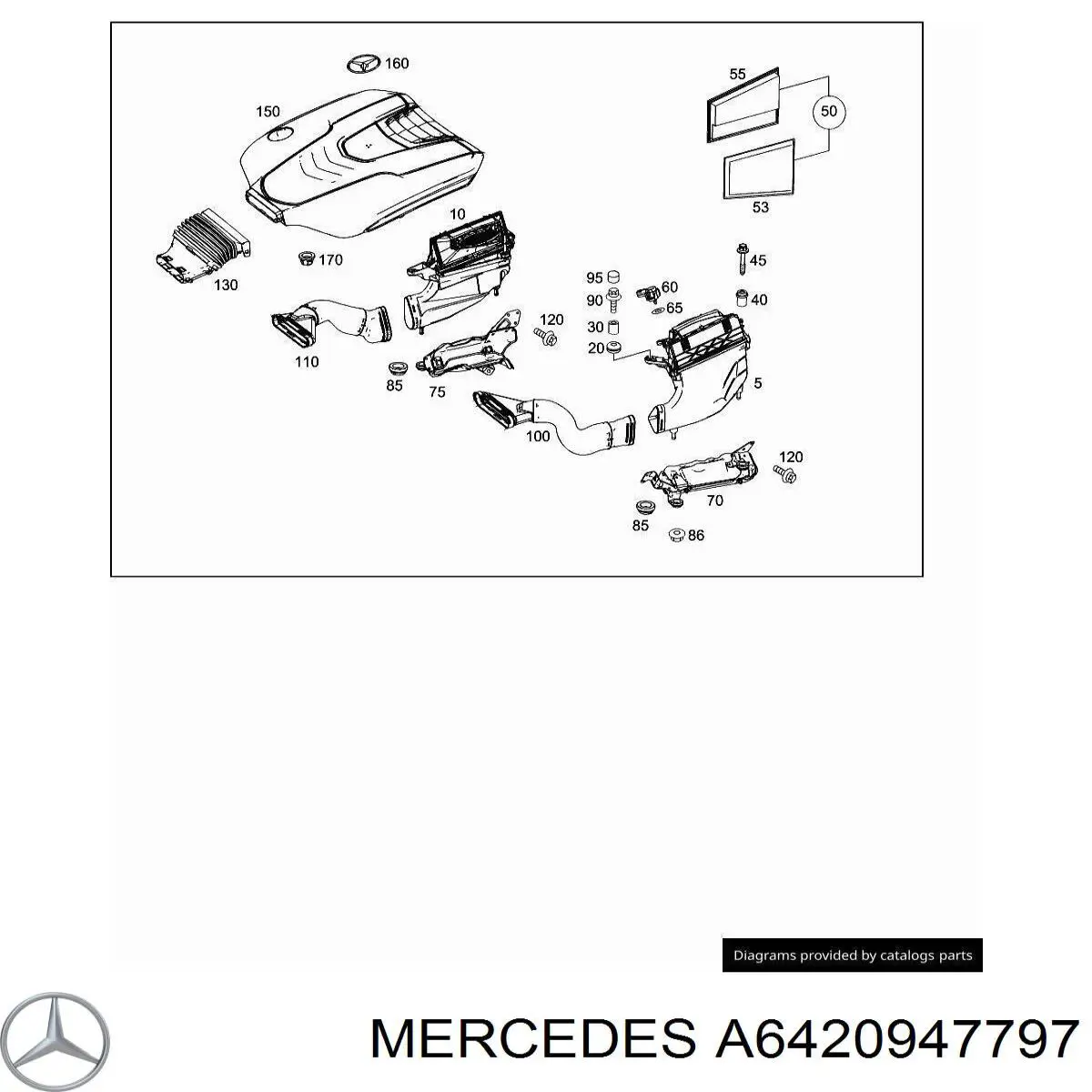Патрубок воздушный, вход воздушного фильтра Mercedes 6420947797 цена, от 66.30 USD