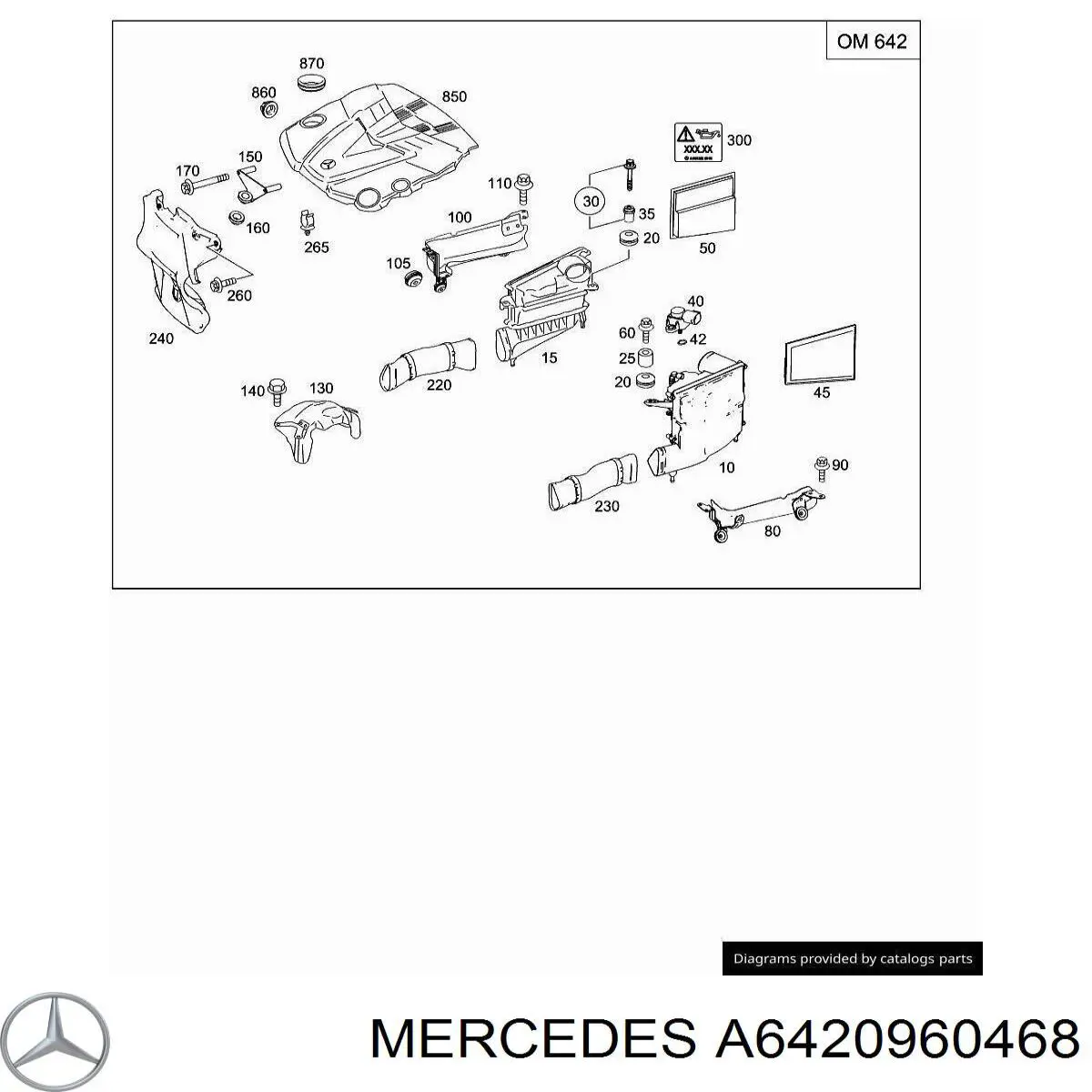 Защита (тепловой экран) турбины 6420960468 Mercedes