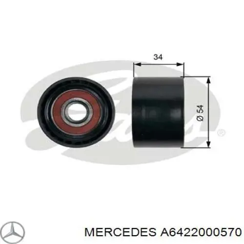 A6422000570 Mercedes rolo parasita da correia de transmissão