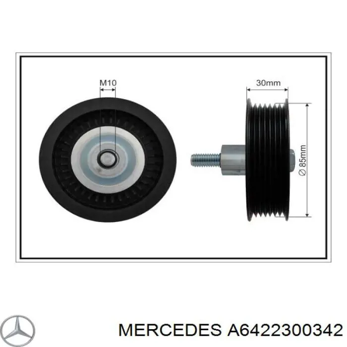 A6422300342 Mercedes rolo parasita da correia de transmissão