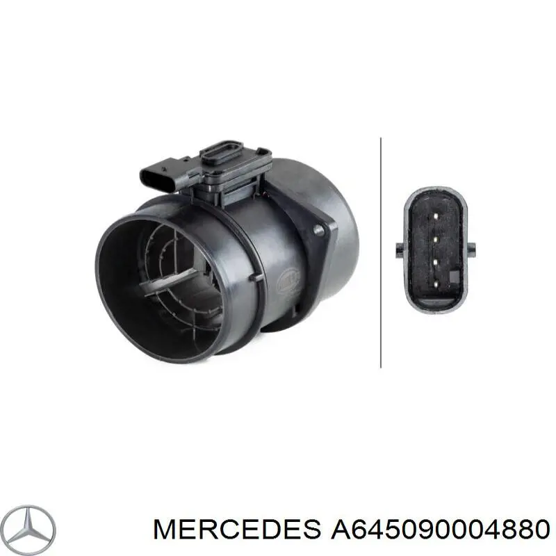 A645090004880 Mercedes sensor de fluxo (consumo de ar, medidor de consumo M.A.F. - (Mass Airflow))