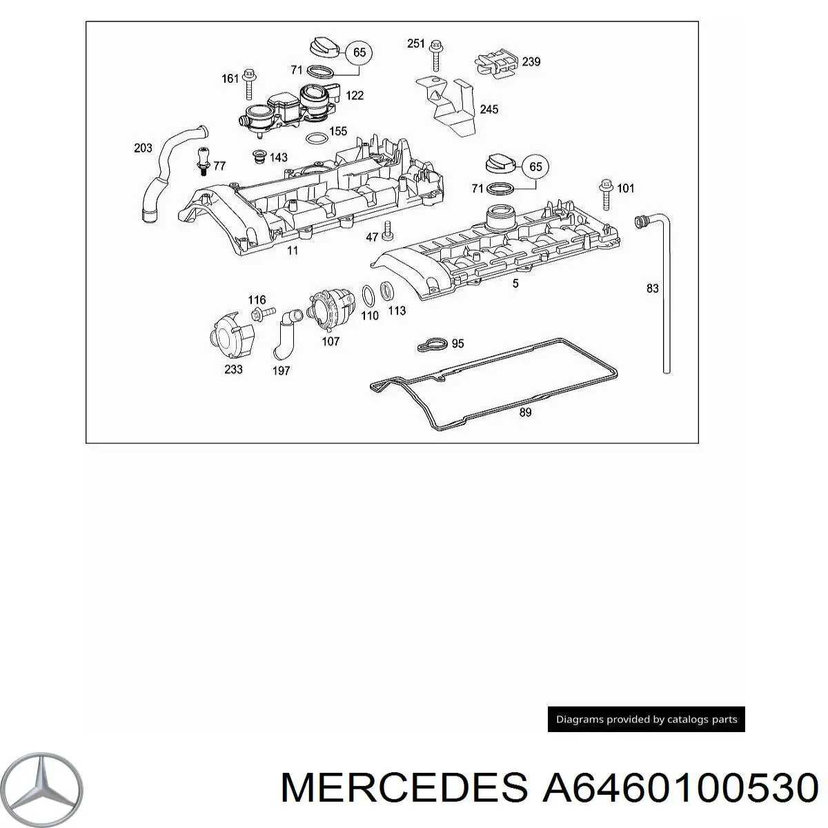 Крышка клапанная Mercedes A6460100530 цена, от 67.38 USD