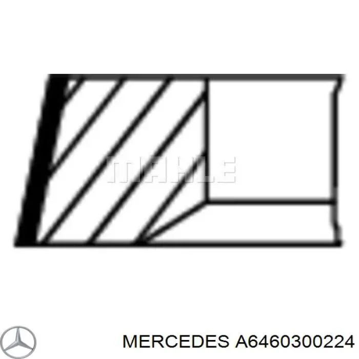 Кольца поршневые на 1 цилиндр, STD. Mercedes A6460300224