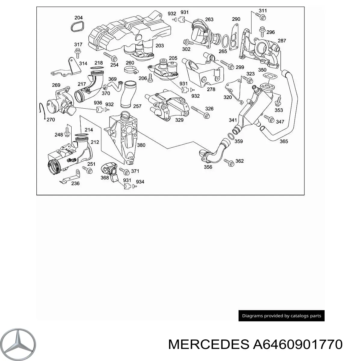 6460901770 Mercedes válvula de borboleta montada