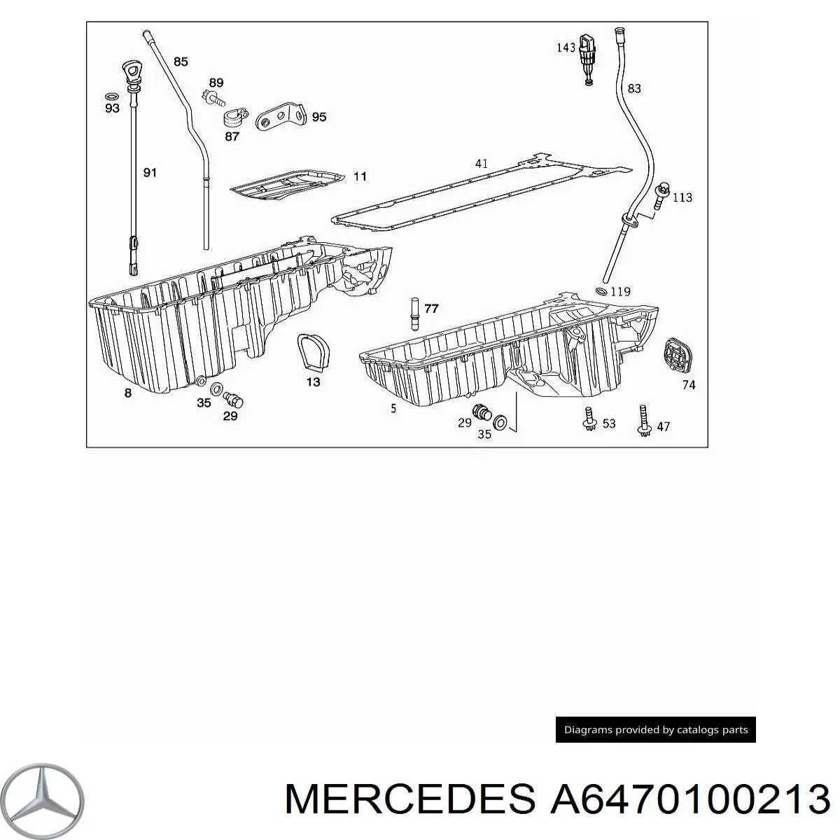 A6470100213 Mercedes поддон масляный картера двигателя