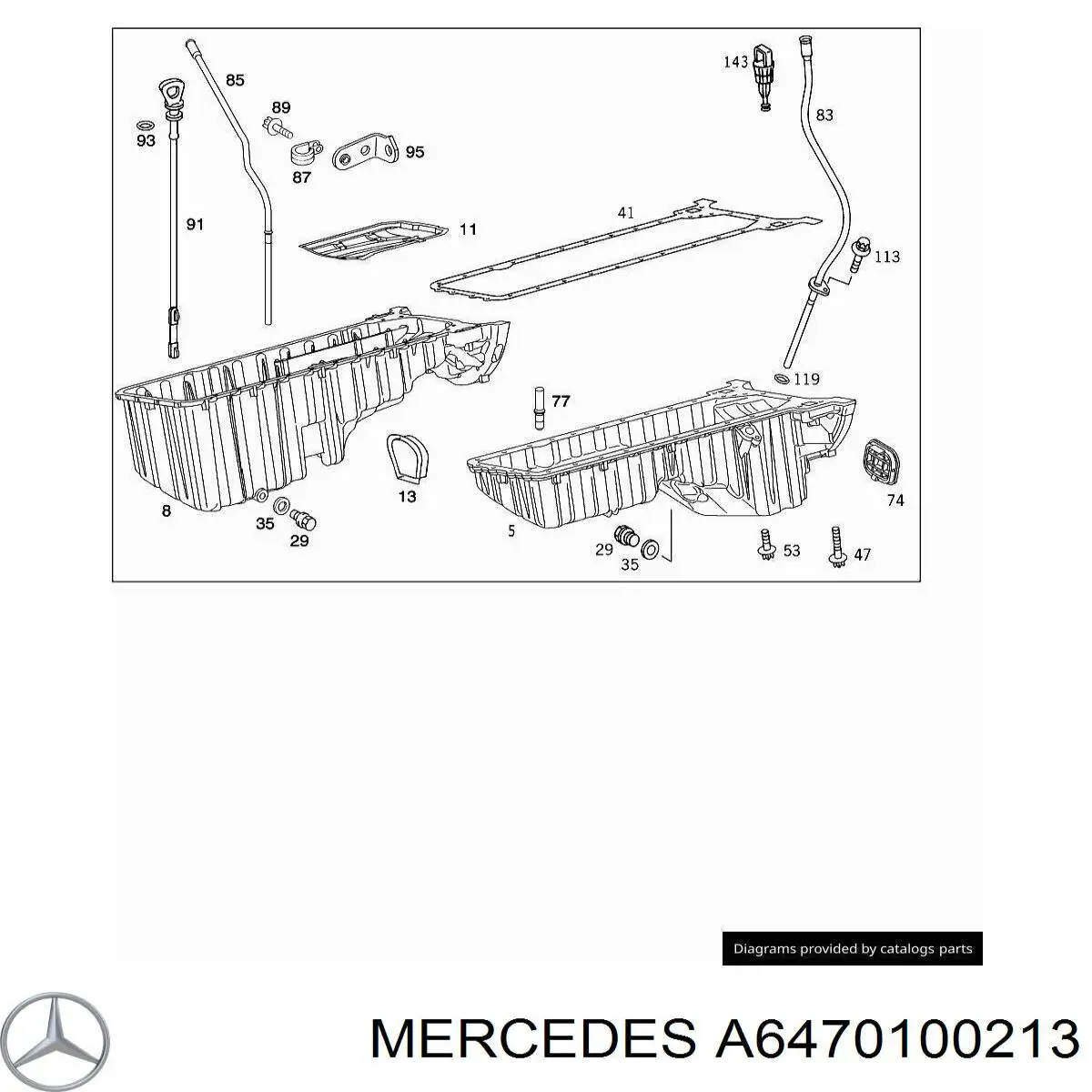 A6470100213 Mercedes panela de óleo de cárter do motor