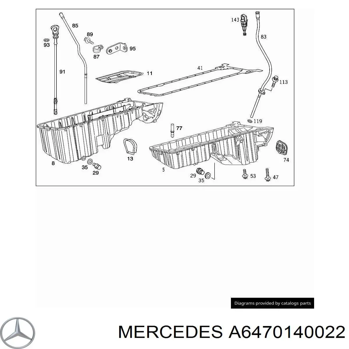 Прокладка поддона картера двигателя Mercedes A6470140022