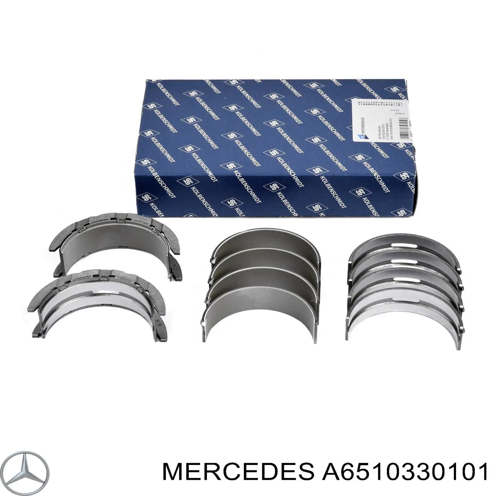 Вкладыши коленвала, коренные, комплект, 2-й ремонт (+0,50) Mercedes A6510330101 цена, от 36.89 USD