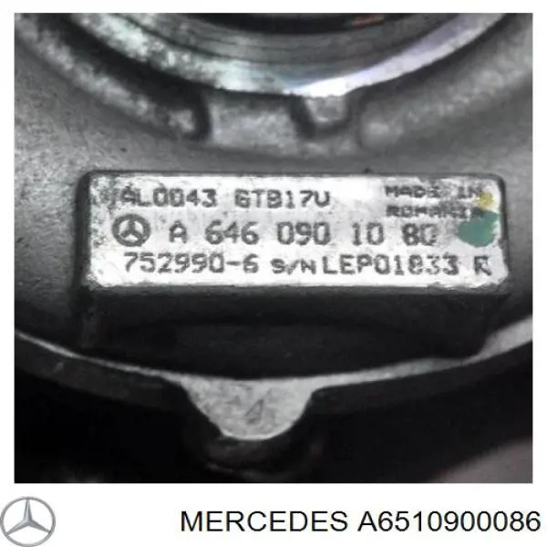 Турбонагнетатель Mercedes A6510900086 цена, от 239.84 USD