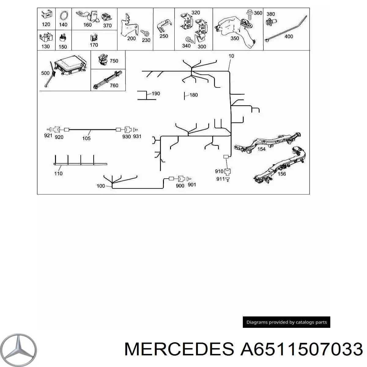Жгут проводов моторного отсека Mercedes A6511507133 цена, от 104.68 USD