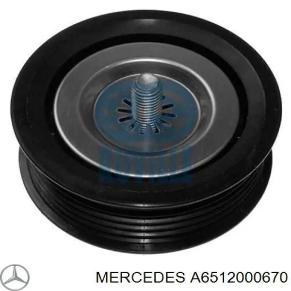 A6512000670 Mercedes rolo parasita da correia de transmissão