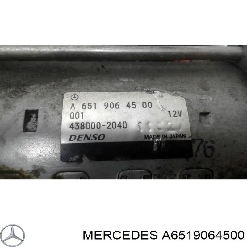 A651906450080 Mercedes Motor de arranco