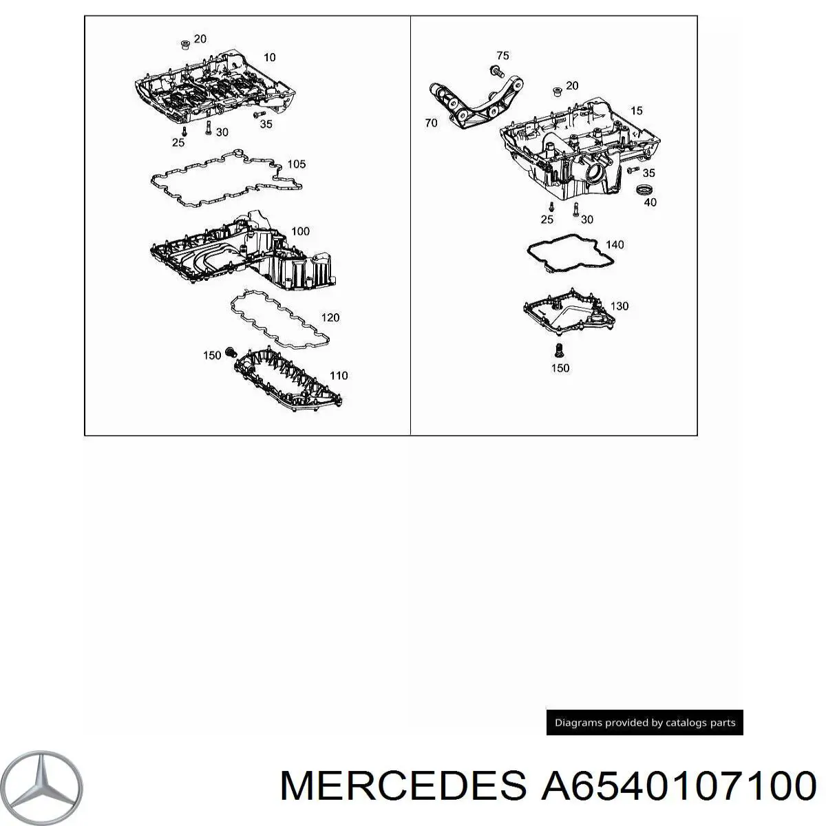 Масляный поддон двигателя Mercedes A6540107100 цена, от 215.38 USD