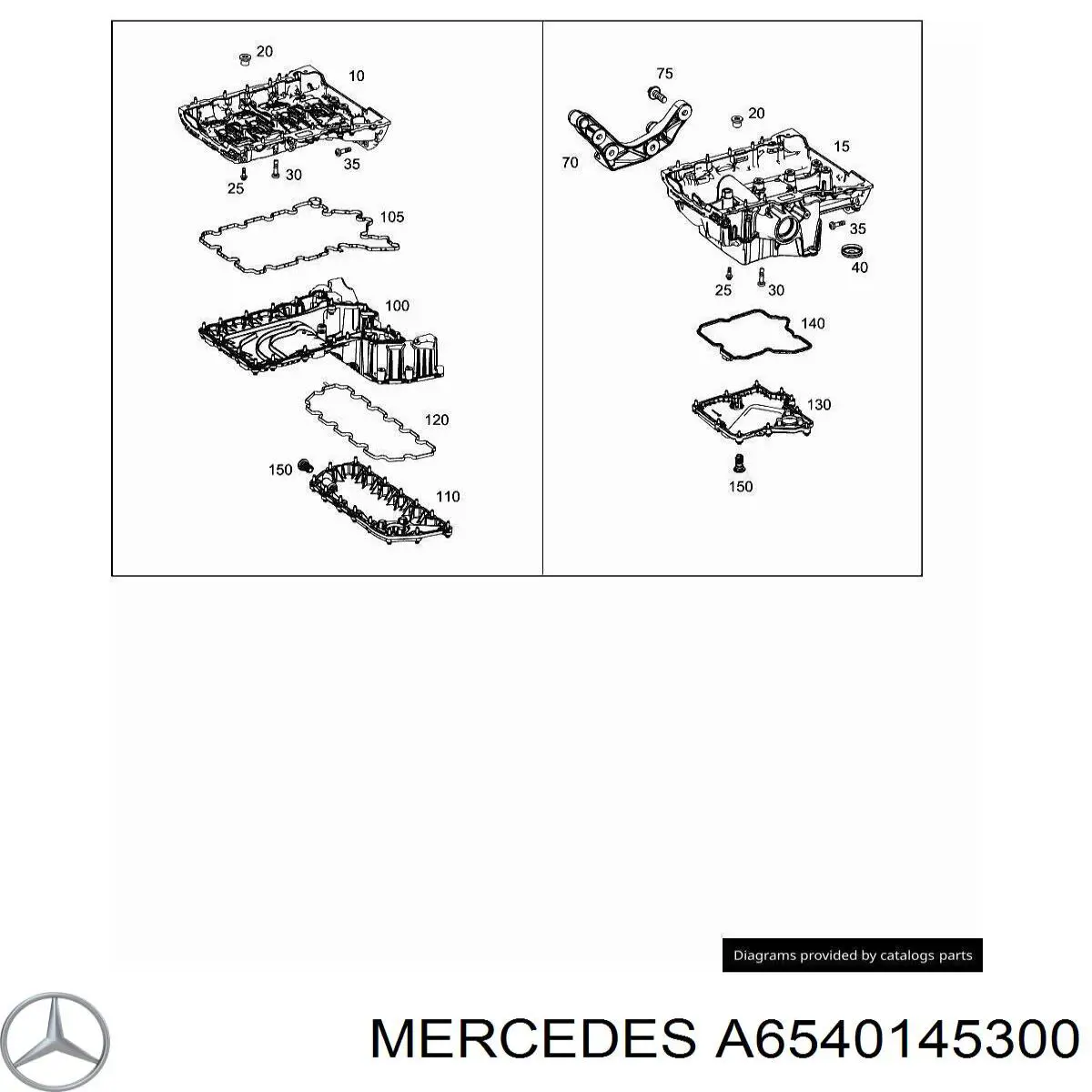 A6540145300 Mercedes Прокладка поддона картера двигателя верхняя