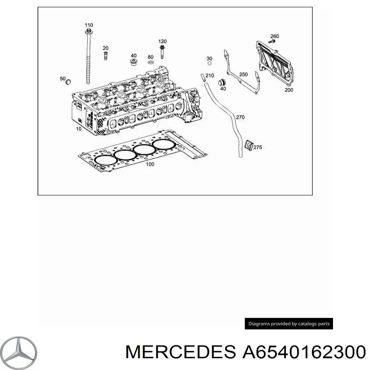 6540162300 Mercedes прокладка передней крышки двигателя верхняя