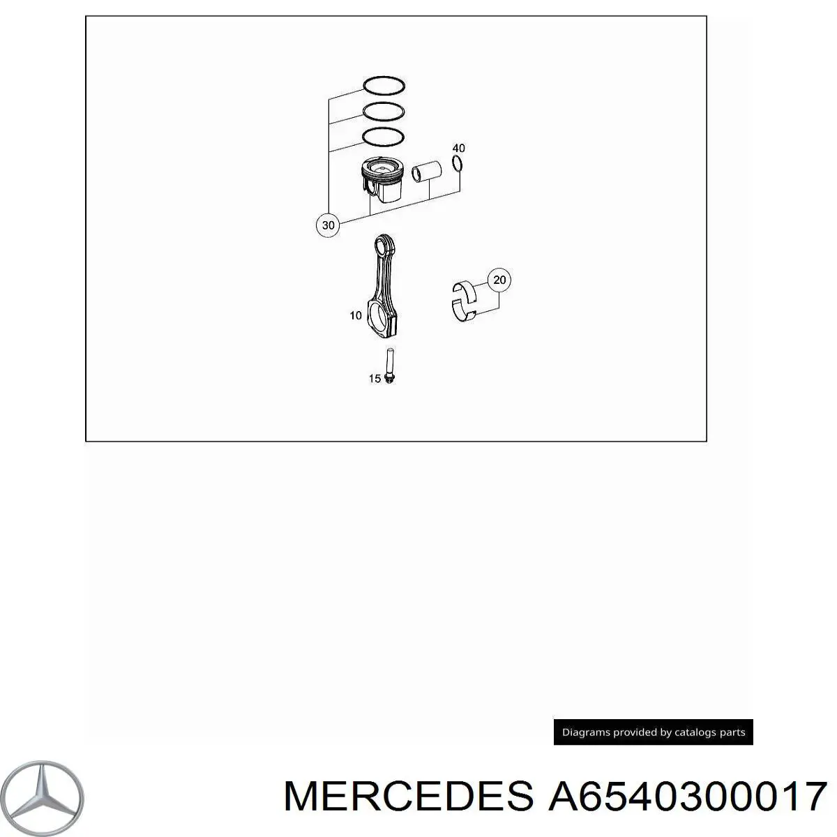 6540302900 Mercedes Поршень в комплекте на 1 цилиндр, STD