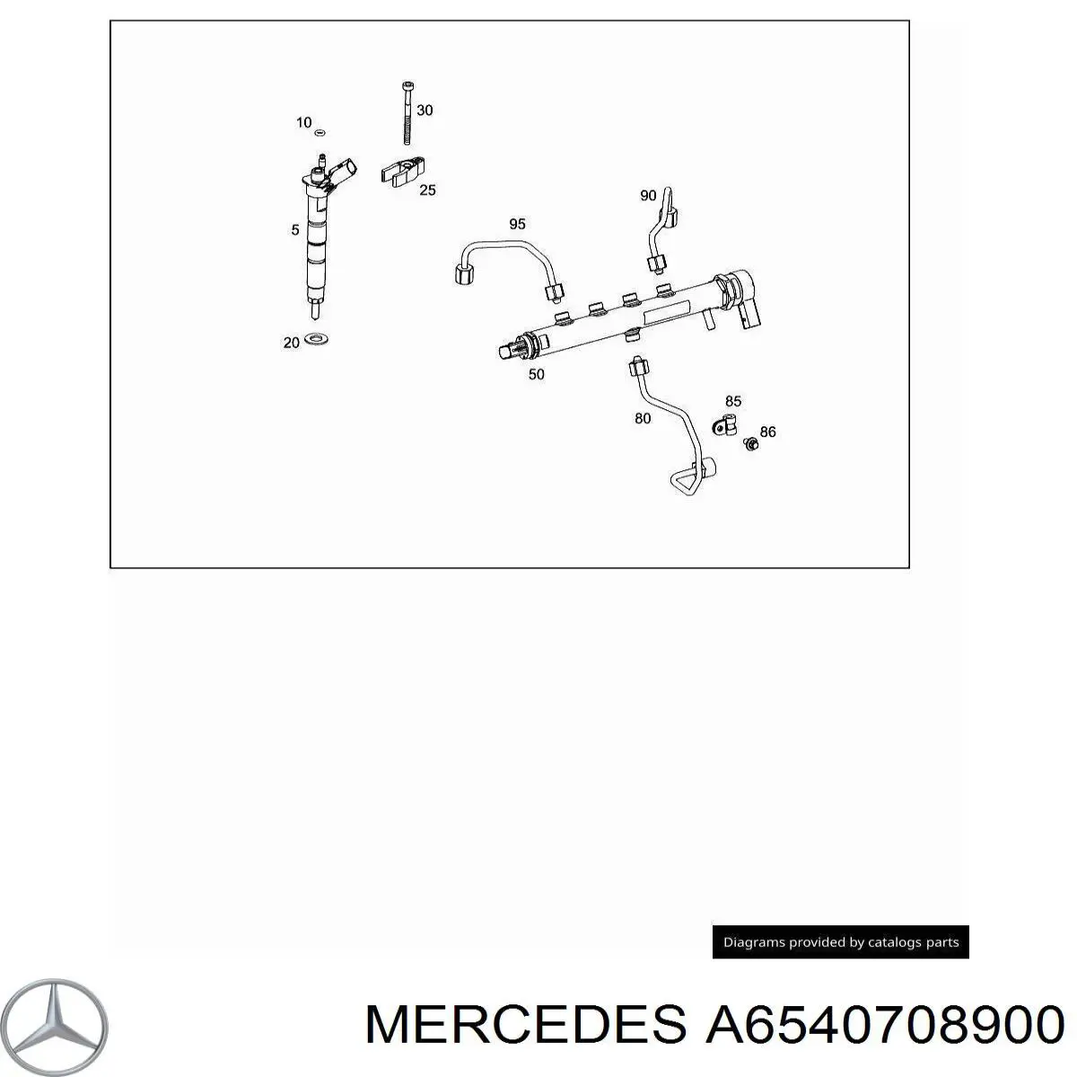 A6540708900 Mercedes Трубка топливная форсунки 1-го цилиндра