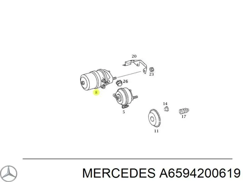 Купить A6594200619 Mercedes Задние барабанные тормозные колодки