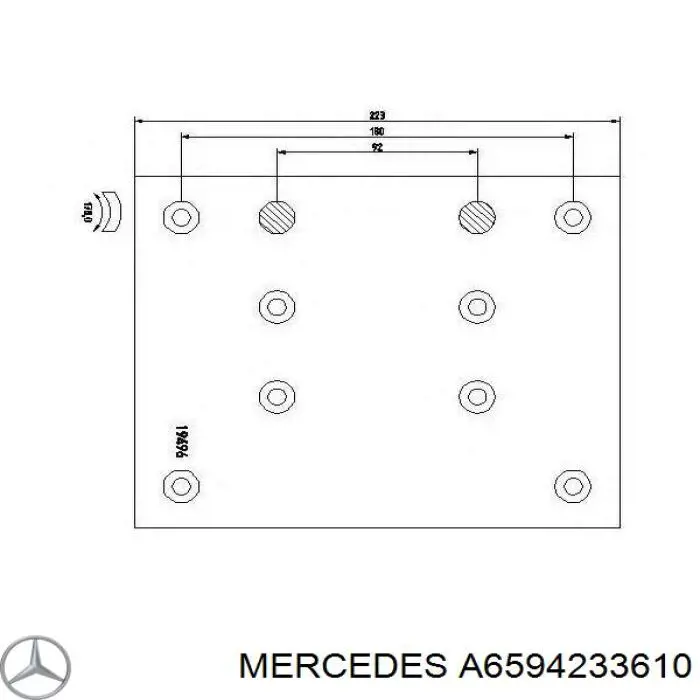 A6594233610 Mercedes накладка тормозная задняя (truck)