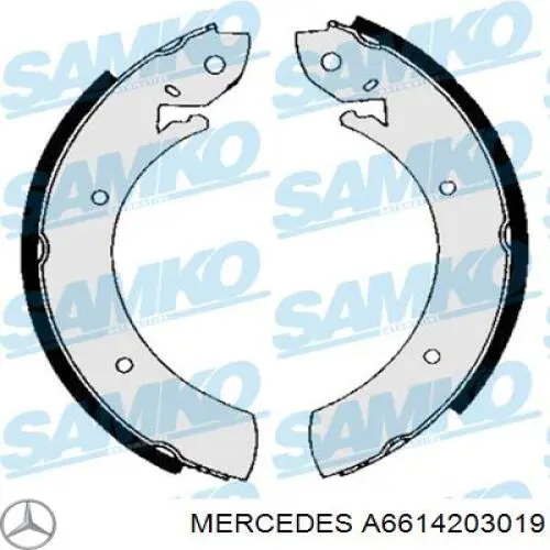 Задние барабанные колодки A6614203019 Mercedes