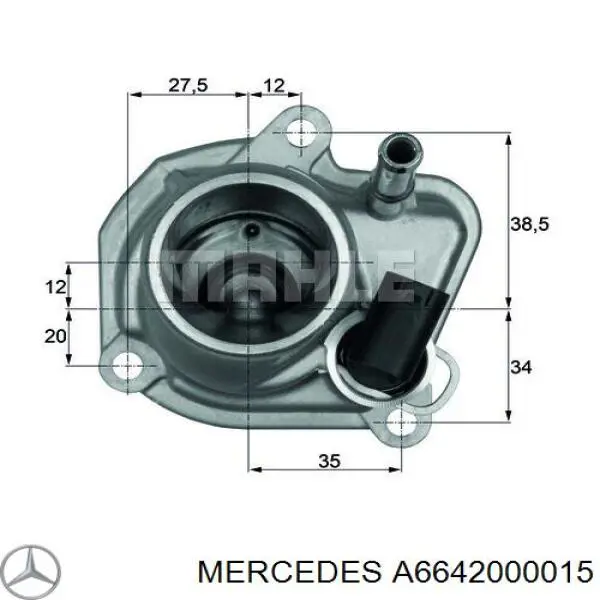 A6642000015 Mercedes корпус термостата