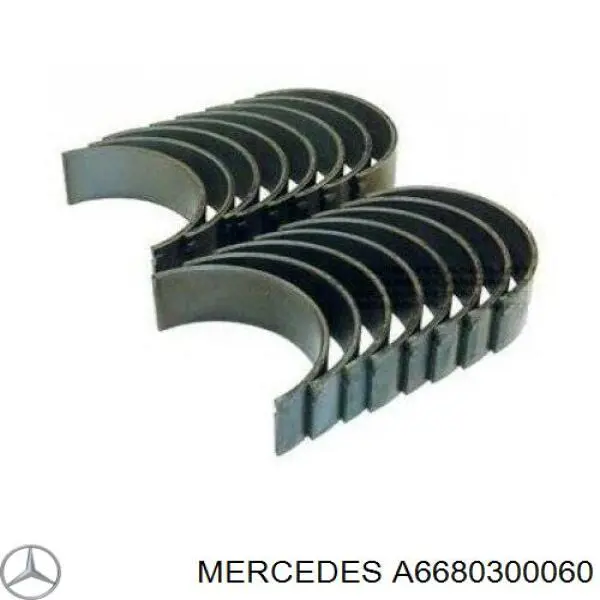 A6680300060 Mercedes вкладыши коленвала шатунные, комплект, стандарт (std)