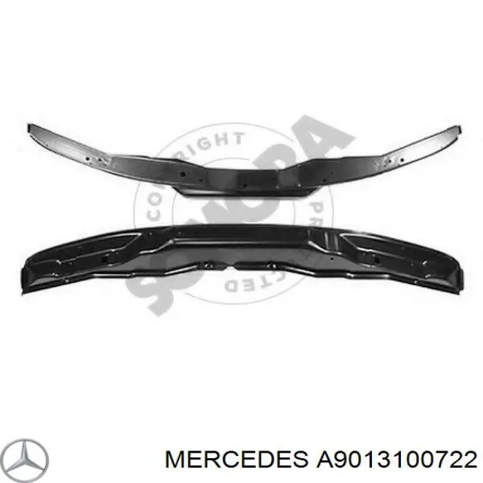 A9013100722 Mercedes суппорт радиатора нижний (монтажная панель крепления фар)